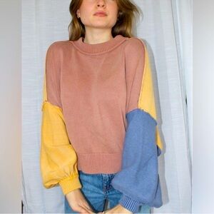 Urban Outfitters Knit Color Block Sweater Size Small